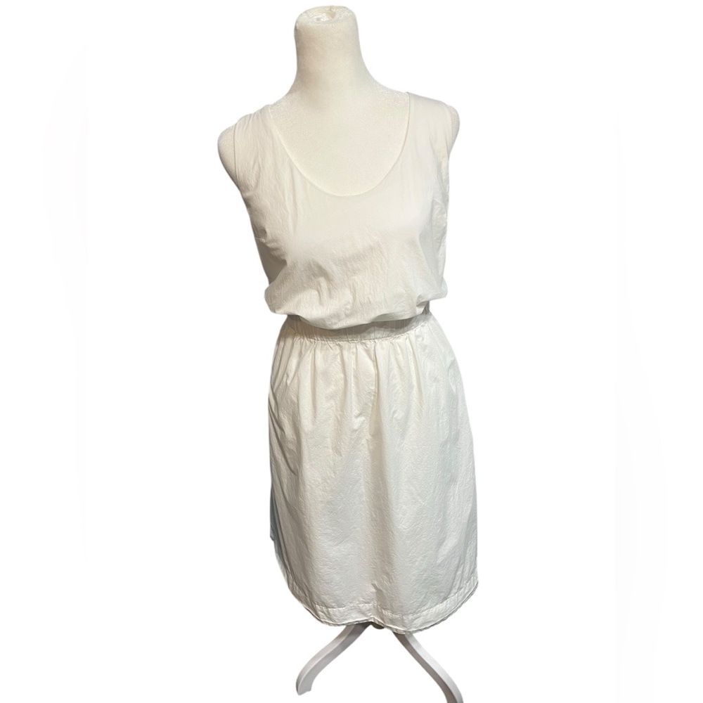 GAP Woman’s White Cotton Tank Top Midi Dress w\Liner-Medium